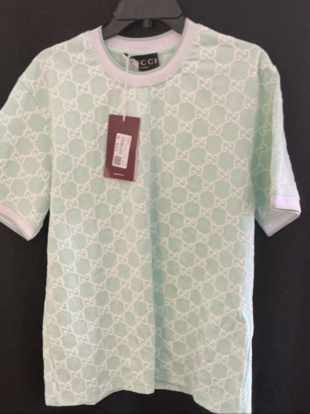 Gucci Mint Green All-Over GG Short Sleeve Tee